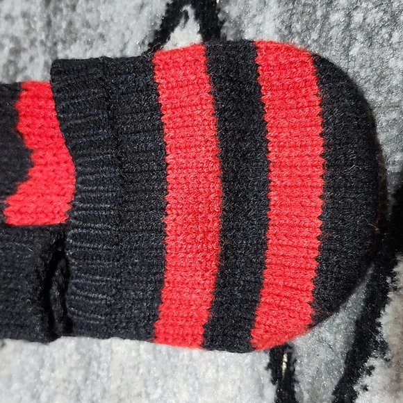 ADIDAS 2014 NEBRASKA HUSKERS CONVERTIBLE STRIPED KNIT MITTENS GLOVES - Picture 4 of 9